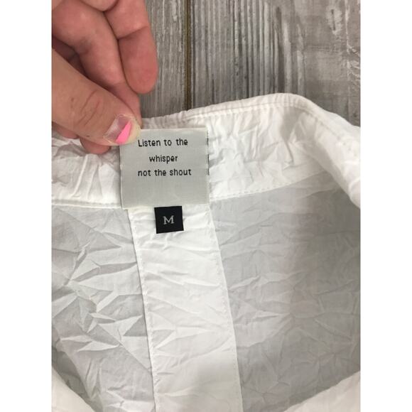 Spirithouse Crinkle Ranger Shirt Button Swing Top M White Lighweight Lagenlook - Picture 14 of 15